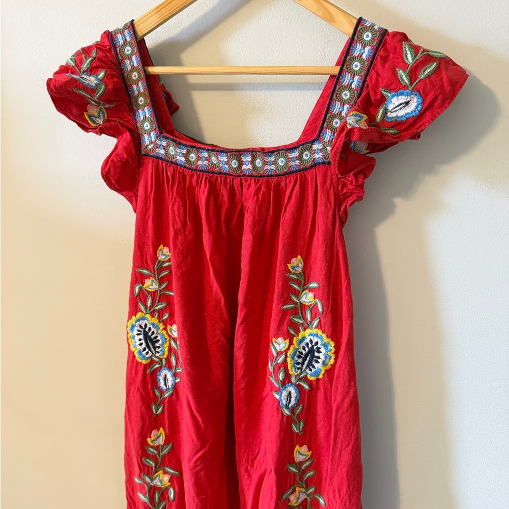 Farm Rio for Anthropologie Embroidered Square-Neck Dress - Picture 6 of 12